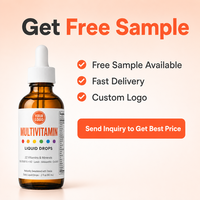 22 Vitamines et Minéraux Liquides, Gouttes Multivitaminées D3 2000 UI K2 Lutéine Astaxanthine CoQ10 Édulcorées à la Stévia, Quotidiennement 60ml
