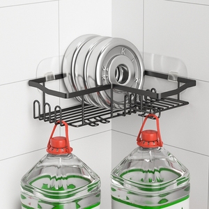 Custom No Drilling Adhesive Corner Shower <strong>Caddy</strong> Black Bathroom Accessories Shower <strong>Caddies</strong> with Soap Holder <strong>Storage</strong> Rack - Product Image 3