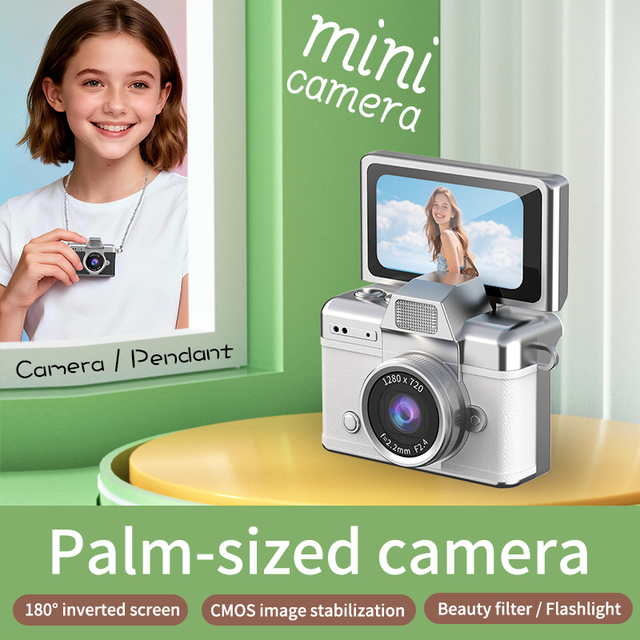 Portable LK-027 Mini Camera Flip Screen Student's Digital Camera Vintage CCD High-Definition Camera