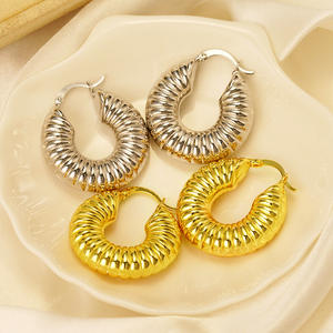 Pendientes de Aro con Forma de Gota de Agua, Chapados en Oro, Unisex, Joyería de Moda, Aleación, Color Oro Blanco - Product Image 6