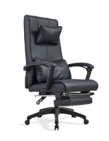 Chaise de bureau pivotante en cuir moderne avec hauteur réglable et base en acier pour bureau à domicile et usage commercial