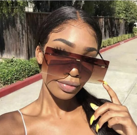 TWOOO 8587 Rimless Square Oversized Summer Fashion Sunglasses