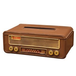 Boîte à mouchoirs Mystic Arts Retro Radio 4405G marron pour la maison, la voiture, le salon - Product Image 4