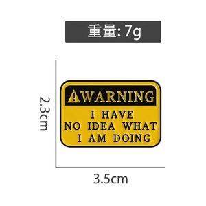 Lettere di avvertimento non ho Idea <span class=keywords><strong>che</strong></span> sto facendo spille/distintivi divertenti in metallo smaltato - Product Image 5