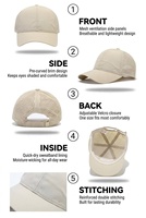 Gorra de Béisbol de 6 Paneles, de Secado Rápido, Perforada con Corte Láser, Ligera, Transpirable, Ajustable, Lisa, Deportiva, para Hombres y Mujeres