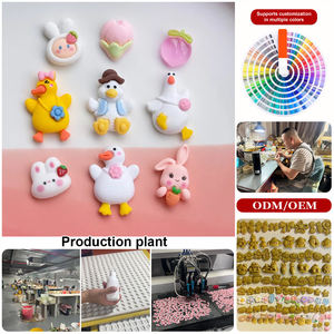 Breloques en résine à dos plat Zili, mignons petits canards et lapins, accessoires de dessin animé, accessoires de bricolage pour cheveux, décorations pour coques de téléphone, autocollants décoratifs - Product Image 2