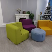 Canapé-lit modulaire moderne en tissu de luxe à deux places, fauteuil rembourré, couleur unie personnalisée, pour appartement, hôtel, canapé pliable pour salon