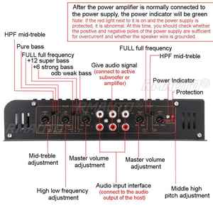 Amplificateur de voiture 12V 7900W, 4 canaux, puissant, subwoofer audio pour voiture, amplificateur stéréo de puissance pour véhicule en alliage d'aluminium, amplificateurs de son pour voiture - Product Image 3