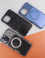 Coque de téléphone de luxe personnalisée antichoc en TPU+PC, élégante, avec chargement magnétique sans fil et anneau métallique à 360° pour iPhone 17 Pro Max