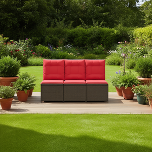Single Seat Reclining Garden <b>Sofa</b> In Brown Pe <b>Rattan</b> Outdoor Furniture With High Density Foam Cushion Contemporary Design - Product Image 2