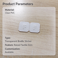 Autocollant en PVC transparent avec inscription en braille, étiquette tactile personnalisable pour guide d'information, signalétique publique, modèle 011 (Chine)