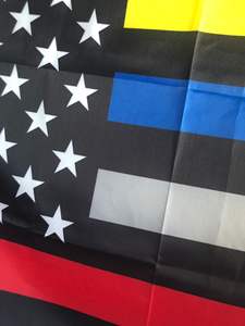 100% Polyester Patriotique 3x5ft Thin Blue Line Flag First <span class=keywords><strong>Responder</strong></span> Series - Product Image 6