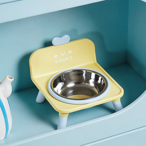 Bol pour chat en acier inoxydable, bol pour chien, petit bol à eau pour chien, bol à nourriture, bol pour animaux de compagnie surélevé anti-renversement intégré - Product Image 3