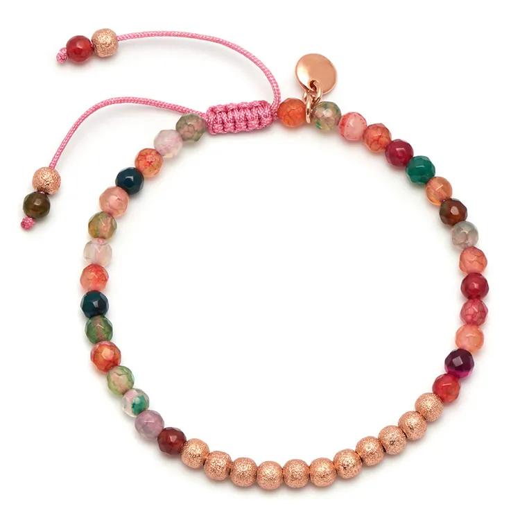 Pulsera de piedra de chakra de 6mm para mujer, pulsera de amatista de cuarzo rosa para fabricación de joyas