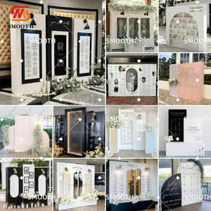 Panneau de bienvenue en acrylique lisse et populaire, fond noir, moderne, durable, luxueux, décoration de mariage - Product Image 3