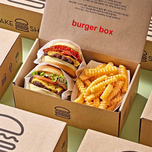 Caja de papel para llevar desechable personalizada para comida rápida patatas fritas embalaje de alitas de pollo y hamburguesas - Product Image 1