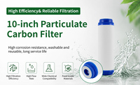 Filter Kartrid Air Karbon Aktif UDF 10 Inci Hemat Biaya, Filter Pengganti Aliran Tinggi untuk Penyaringan Air Minum