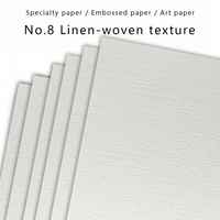 Papier d'art spécial gaufré à texture lin tissé blanc n°8, matériaux recyclés, 100-400 GSM, pour boîte cadeau haut de gamme universelle
