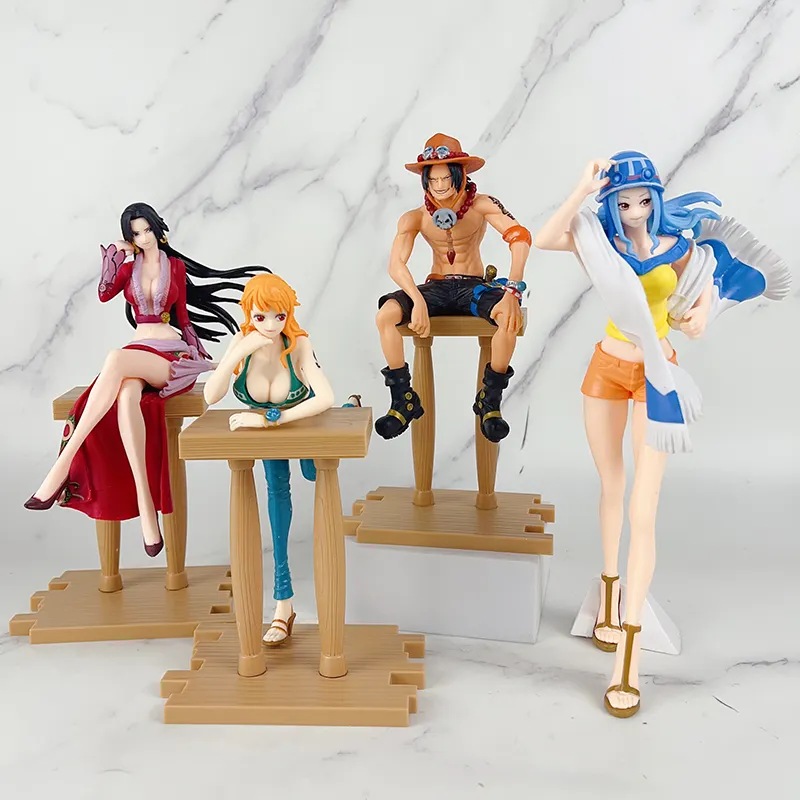 4 adet koleksiyon modeli Anime figürü bir adet Ace Sexy seksi kız heykelcik oyuncaklar PVC aksiyon figürleri