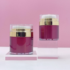 Pot cosmétique en gros, pot airless 15ml 30ml 50ml 100ml, pot pompe airless en acrylique à double paroi coloré sur mesure - Product Image 3