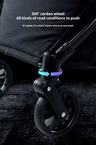 ใหม่รถเข็นสำหรับสัตว์เลี้ยงแบบพับได้พร้อมที่คลุมสภาพอากาศรถเข็นสุนัขกรงแมวพร้อมตะกร้าเก็บของรถเข็นสุนัขพับได้ด้วยปุ่มเดียว - Product Image 4