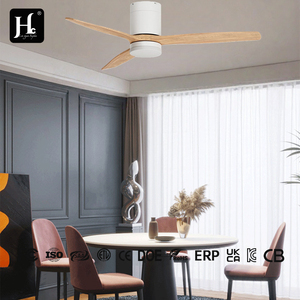 High quality 52 inch 3 solid wood blade decorative LED <b>ceiling</b> fan <b>light</b> with <b>remote</b> <b>control</b> - Product Image 3