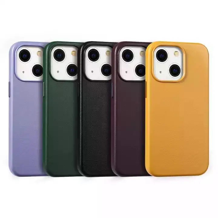 Original logo Leather Magnetic Mobile Phone Case for Apple iPhone 14 13 12 Pro Max Leather Case Cover