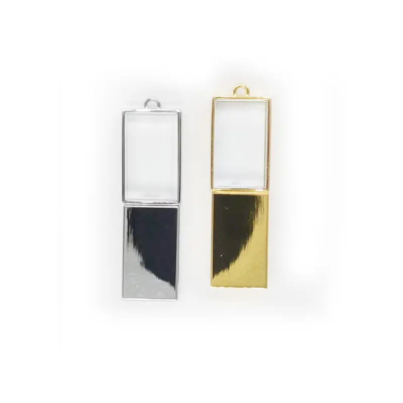 Neueste goldene Splitter Kristall USB-Flash-Laufwerke Benutzer definierte 3D-Laser-Logo als romantische Geschenke mit weißen Boxen Glas USB-Stick