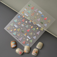 Autocollants pour ongles de Noël 5D en relief de haute qualité Qianya, motif Père Noël, arbre, flocon de neige, hiver, autocollants décoratifs pour ongles de Noël