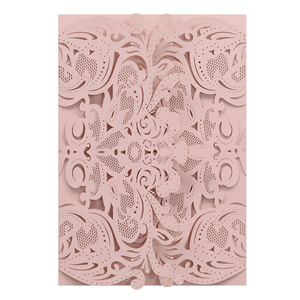 การ์ดเชิญงานแต่งงานสไตล์ยุโรป การ์ดอวยพรวันหยุด ซองจดหมายสีเบจทอง การ์ดเชิญแบบโปร่ง มีสินค้าพร้อมส่ง - Product Image 5