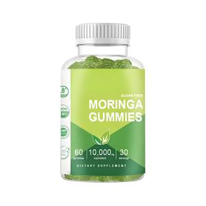 Oem Moringa Gummies Met Voedingsvezels Moringa Oleifera Blad Hot Selling Kruidensupplementen Custom Label Design Voor Mannen Vrouwen - Product Image 1