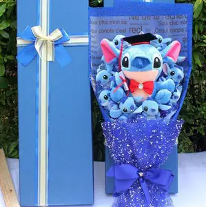 สบู่ร้อนดอกไม้ช่อดอกไม้สร้างสรรค์ Stitch ตุ๊กตาดอกไม้ช่อดอกไม้ Kawaii อะนิเมะ Stitch ช่อดอกไม้ของเล่นสําเร็จการศึกษาของขวัญวาเลนไทน์