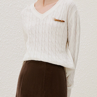 Robe en laine tricotée à col en V pour femme, style décontracté, collection automne-hiver, vente en gros, vêtements en vrac pour usage quotidien