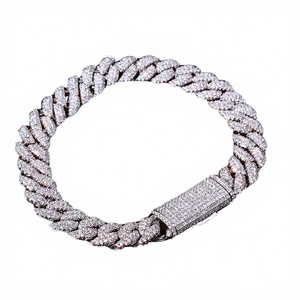Duyizhao Fashion Hip Hop Uz Necklace 20MM 3 <b>Row</b> Diamond Rhodium Plated 14K Gold Alloy Iced Cuban Link Chain Jewelry <b>Gift</b> - Product Image 2