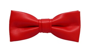 <span class=keywords><strong>Cravatta</strong></span> a farfalla da <span class=keywords><strong>uomo</strong></span> alla moda, fatta a mano, in pelle PU, stretta, nera, tinta unita - Product Image 2
