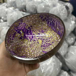 Bols en laque de noix de coco faits à la main avec logo personnalisé bols de nourriture biodégradables réutilisables et écologiques super vente - Product Image 2