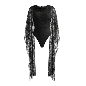 Viviblook J26BS169 Combinaison d'été pour femme, nouvelle collection, sexy, ajustée, avec dentelle, volants, design à nouer, dos nu, décontractée, sans manches - Product Image 5