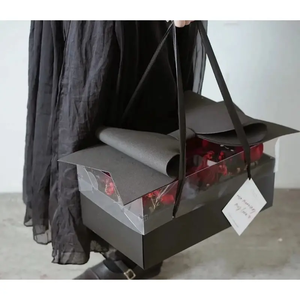 Cajas de Regalo de Flores Te Amo, Caja de Papel para Rosas del Día de la Madre y San Valentín, con Asa de Cinta, Lazo de Lujo, Cajón y Caja de PVC para Flores - Product Image 6