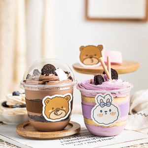 500ml PP logo personnalisé U tasse thé lait thé à emporter tasse 16oz boisson froide transparente jetable tasse en plastique avec couvercle - Product Image 4