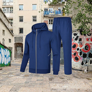 Unisex Adults Hooded Tracksuit Set Lightweight Polyester Cotton Sportswear <b>Jogging</b> <b>Suit</b> - Product Image 3
