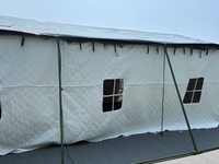 Tente militaire en toile PVC du Kazakhstan à 3 couches pour 10-20-40 personnes, idéale pour l'hiver et l'été, abri d'urgence en cas de catastrophe