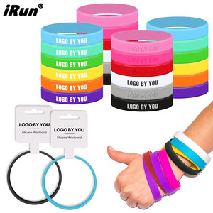 Pulseras de Silicona <span class=keywords><strong>IRun</strong></span> con Color y Logotipo Personalizados, Colores Vibrantes, Pulseras Elásticas de Goma para Recuerdos de Fiesta - Product Image 1