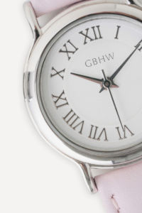 Montre-bracelet classique GBHW, montre à quartz argentée rose pour femme, boîtier en acier inoxydable de luxe avec bracelet en cuir, élégante montre de mode - Product Image 4