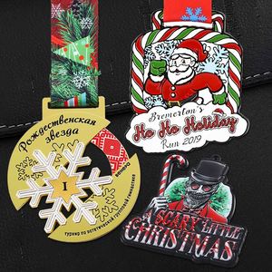 Muestra Gratuita de Medalla Personalizada con Personaje de Santa Claus, Medalla de Metal de Aleación de Zinc, Logotipo Esmaltado en 2D y 3D, Medallas Doradas de Navidad para Personalizar - Product Image 6