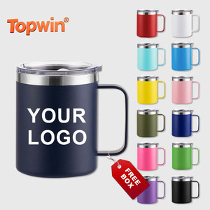 12oz 14oz Leakproof <b>Double</b> <b>Wall</b> Stainless Steel Vacuum Thermal Insulated Coffee Travel <b>Mug</b> Coffe Cup with Lid Handle - Product Image 1