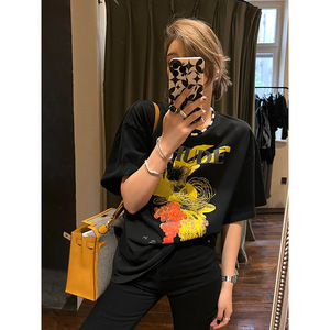 Camiseta de <span class=keywords><strong>Mujer</strong></span> con Estampado Gráfico Extra Grande de Estilo Vintage, Personalizada con Música, Lavada y sin Estampado - Product Image 3