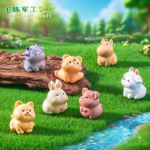 ตุ๊กตา<span class=keywords><strong>การ์ตูน</strong></span>น่ารัก <span class=keywords><strong>นั่ง</strong></span> รูปปั้นจิ๋ว 12 นักษัตรจีน ของตกแต่ง DIY ของประดับตกแต่งโต๊ะทำงานและรถยนต์ - Product Image 4