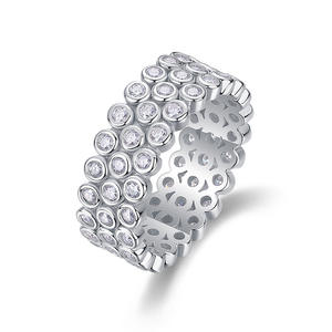 Anello di Fidanzamento di Lusso da Donna T0900 in Oro Bianco con Diamante Naturale Taglio Brillante Rotondo Colore D - Product Image 2