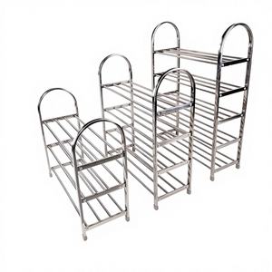 Étagère à chaussures en acier inoxydable de haute qualité pour salon, 3 ou 5 niveaux, avec prix inférieur, matériau métallique, double niveau - Product Image 3