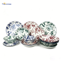 Service de table 4 pièces en porcelaine classique vert fruit moderne pour la maison, la salle à manger, l'hôtel et les mariages